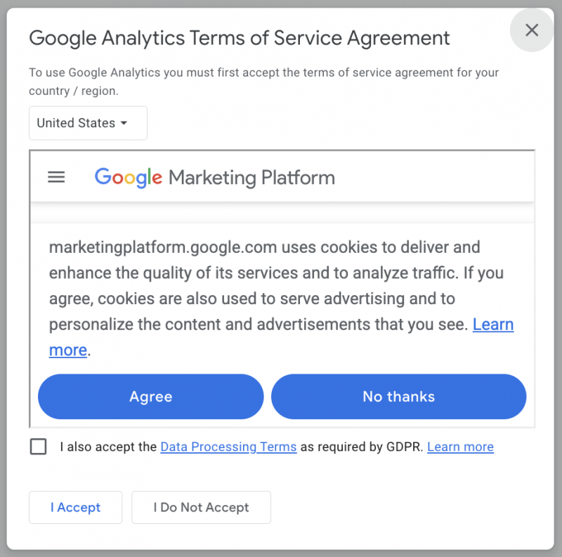 Google terms of service